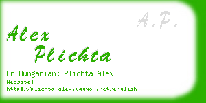 alex plichta business card